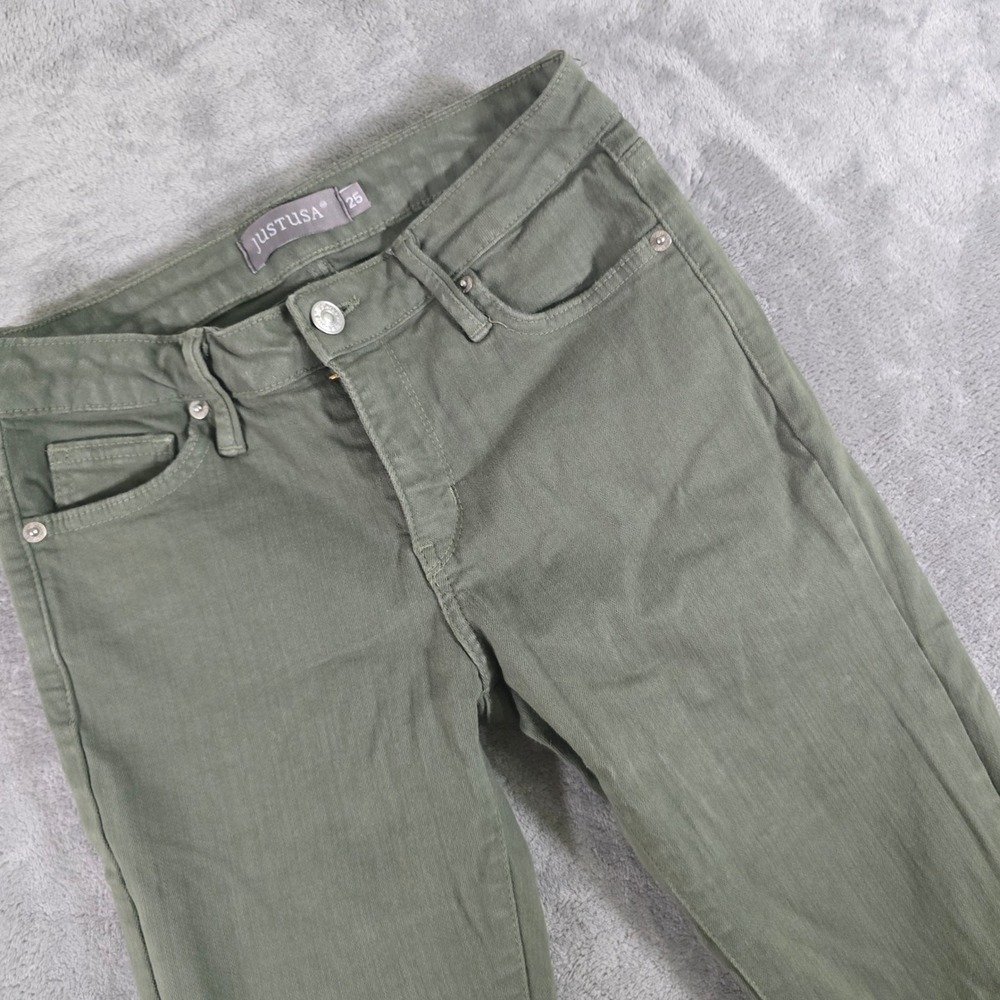 Just USA Olive Green Skinny Jeans Stretch Casual Pants Size‎ 25